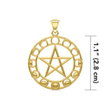 Colgante de oro macizo con pentáculo de las fases de la luna GTP1038