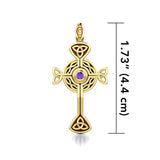 Spiritual and divine focus ~ Solid Gold Modern Celtic Cross Pendant GTP1370 - Jewelry