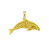 In the Dolphin's world of kind and calm ~ Solid Gold Pendant GTP1374