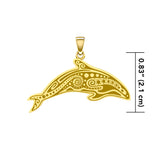 In the Dolphin's world of kind and calm ~ Solid Gold Pendant GTP1374