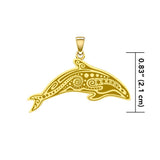 In the Dolphin's world of kind and calm ~ Solid Gold Pendant GTP1374 - Jewelry