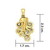 A mystical flexibility ~ Solid Gold Octopus Pendant Jewelry GTP1706 - Jewelry