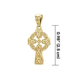 Celtic Knotwork Cross Solid Gold Pendant GTP192 - Jewelry
