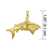 Dive into Ancient Wisdom: Aboriginal Shark Solid Gold Pendant - GTP2329 | Embrace the Strength and Spirit of the Shark - Jewelry