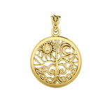 Embrace the Symbol of Renewal: Celtic Tree of Life Solid Gold Pendant - GTP3109 | Connect with Nature's Eternal Cycle