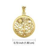 Embrace the Symbol of Renewal: Celtic Tree of Life Solid Gold Pendant - GTP3109 | Connect with Nature's Eternal Cycle