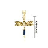 Dragonfly Solid Gold Pendant With Stone GTP3177 - Jewelry
