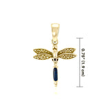 Dragonfly Solid Gold Pendant With Stone GTP3177