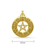 Colgante Pentáculo Pentagrama Dorado GTP3305