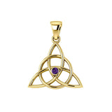 Triquetra Gold Pendant With Gemstone GTP3380