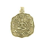 God Cernunnos in his mighty throne 14K Gold Pendant GTP3460