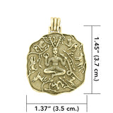 God Cernunnos in his mighty throne 14K Gold Pendant GTP3460