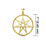 Elven with Five-Pointed Star Gold Pendant GTP467