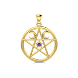 Pentagram Pentacle Solid Gold Pendant GTP469