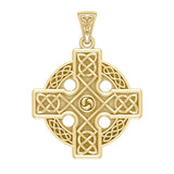 Celtic Cross Triskele Solid Gold Pendant GTP477