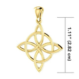 Embrace the Power of Unity: Celtic Quaternary Knot Solid Gold Pendant - GTP554 | Celebrate the Interconnectedness of Life - Jewelry