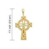 Celtic Knotwork Cross Solid Gold Pendant GTP630 - Jewelry