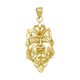 Green Man Solid Gold Pendant GTP710 - Jewelry