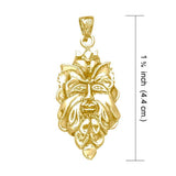 Green Man Solid Gold Pendant GTP710 - Jewelry