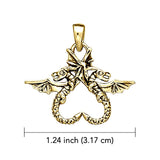 Dragon’s power of two ~ 14K Yellow Gold Jewelry Pendant GTP896 - Jewelry