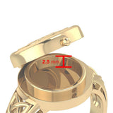 Celtic Knotwork 14 Karat Solid Gold Poison Ring GTR1638