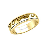 Wave Curl 14K Yellow Gold Spinner Ring GTR1674