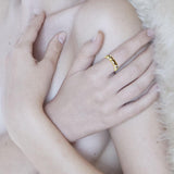 Wave Curl 14K Yellow Gold Spinner Ring GTR1674 - Jewelry