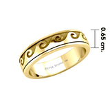 Wave Curl 14K Yellow Gold Spinner Ring GTR1674