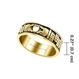 Irish Claddagh 14K Yellow Gold Spinner Ring GTR1681 - Jewelry