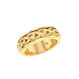 Celtic Knotwork 14K Yellow Gold Spinner Ring GTR1693 - Jewelry