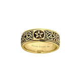 The Five-Pointed Star 14K Yellow Gold Spinner Ring GTR1694