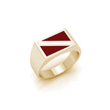 Large Dive Flag Solid Gold Ring with Enamel GTR1796 - Jewelry