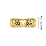 Celtic Knotwork 14K Yellow Gold Heart Spinner Ring GTR3644 - Jewelry