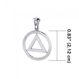 AA Symbol Silver Pendant JP072 - Jewelry