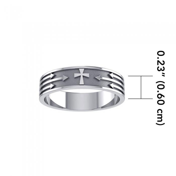 Cross and Arrows Sterling Silver Ring JR230 - Jewelry