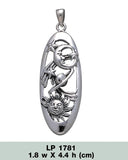 Sterling Silver Oval Celestial Scene Pendant LP1781