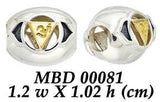 Ajna Brow Silver and Gold Chakra Bead MBD081