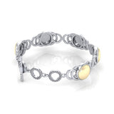 Danu Celtic Knotwork Silver and Gold Accent Bracelet MBL119 - Jewelry