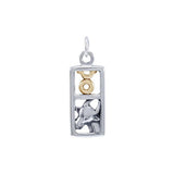 Taurus Silver and 14k Gold accent Charm MCM296 - Jewelry