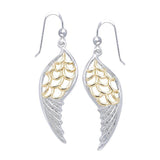 Feel the Angel’s Gentle Wings ~ Silver and Gold Jewelry Dangling Earrings MER1131