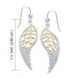 Feel the Angel’s Gentle Wings ~ Silver and Gold Jewelry Dangling Earrings MER1131 - Jewelry
