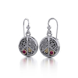 Peace Sign Steampunk Silver and Gold Accent Earrings MER1373 - Jewelry