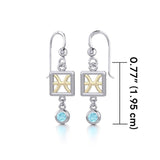 Pisces Zodiac Sign Silver and Gold Earrings Jewelry with Aquamarine MER1768 - Jewelry