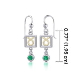 Taurus Zodiac Sign Silver and Gold Earrings Jewelry with Emerald MER1770 - Jewelry