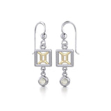 Gemini Zodiac Sign Silver and Gold Earrings Jewelry with Mother of Pearl MER1771