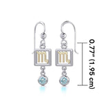 Scorpio Zodiac Sign Silver and Gold Earrings Jewelry with Blue Topaz MER1776 - Jewelry