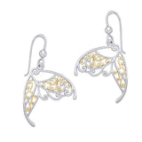 Butterfly Wing Silver and Gold Earrings MER1783 - Jewelry