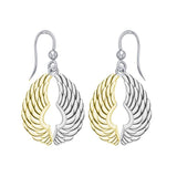 14 Karat Gold Plated on Sterling Silver Angel Wings Earrings MER1828 - Jewelry