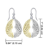 14 Karat Gold Plated on Sterling Silver Angel Wings Earrings MER1828 - Jewelry
