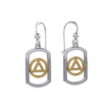 Recovery Silver with 14K Gold Accent Earrings MER2162 - Jewelry